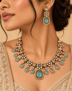 Drishti Mint Green Victorian Necklace Set