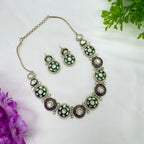 Victorian Polki Necklace Set with Pearls – Elegant Bridal Jewellery