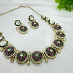 Victorian Emerald Necklace Set with Antique Finish – Royal Heritage Jewellery