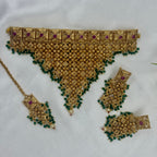 Traditional Choker Jewellery Set Earrings Maang Tikka