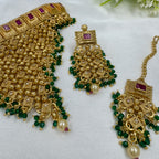 Traditional Choker Jewellery Set Earrings Maang Tikka
