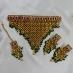 Traditional Choker Jewellery Set Earrings Maang Tikka
