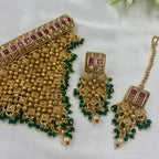 Traditional Choker Jewellery Set Earrings Maang Tikka