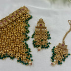 Traditional Choker Jewellery Set Earrings Maang Tikka