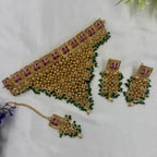 Traditional Choker Jewellery Set Earrings Maang Tikka