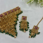 Traditional Choker Jewellery Set Earrings Maang Tikka