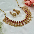 Ruby Kundan Choker Necklace with Pearls – Ethnic Wedding Jewellery Set
