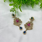 Victorian Multi-Stone Necklace Set with Ruby, Emerald & Sapphire Accents – Antique Bridal Jewellery