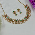 Mint Green Stone Kundan Choker Necklace Set Trendy Ethnic Bridal Jewellery