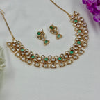 Mint Green Stone Kundan Choker Necklace Set Trendy Ethnic Bridal Jewellery