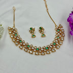 Mint Green Stone Kundan Choker Necklace Set Trendy Ethnic Bridal Jewellery