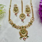 Multi-Stone Necklace Set with Ruby, Green & Kundan – Royal Bridal Jewellery