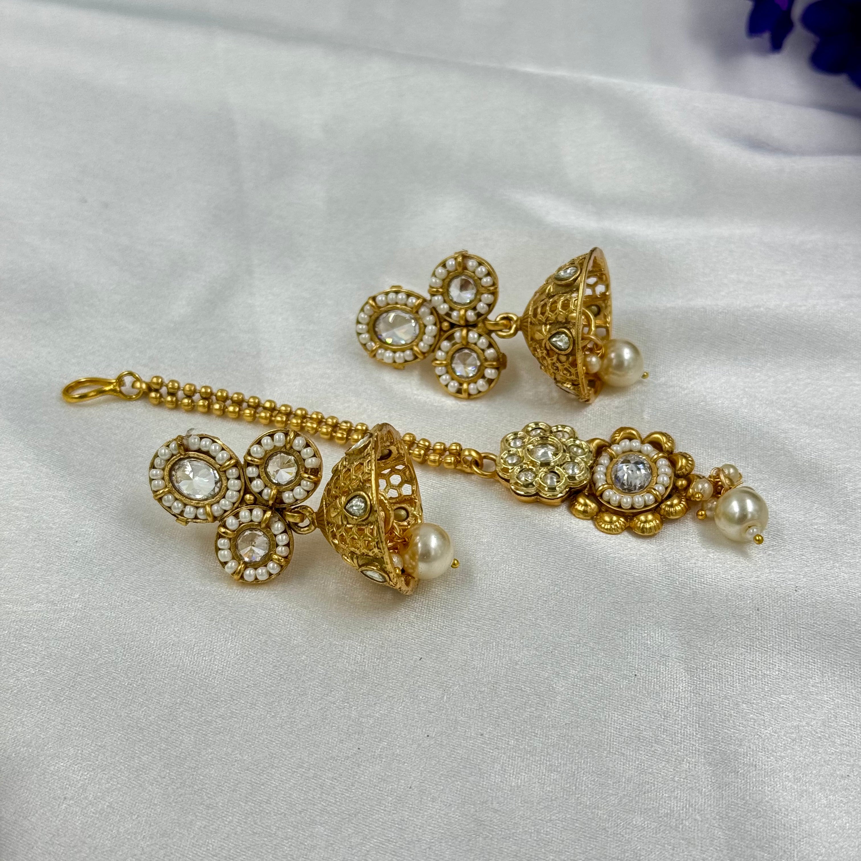 Polki Bridal Choker Necklace with Pearls – Traditional Wedding Jewellery