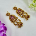 Antique Gold Heritage Jhumka Earrings – Traditional Bridal Jewellery