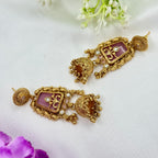 Antique Gold Heritage Jhumka Earrings – Traditional Bridal Jewellery