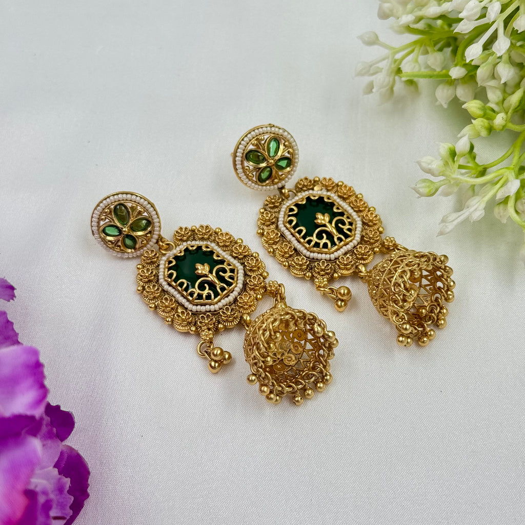 Temple Heritage Earrings – Antique South Indian Jewellery