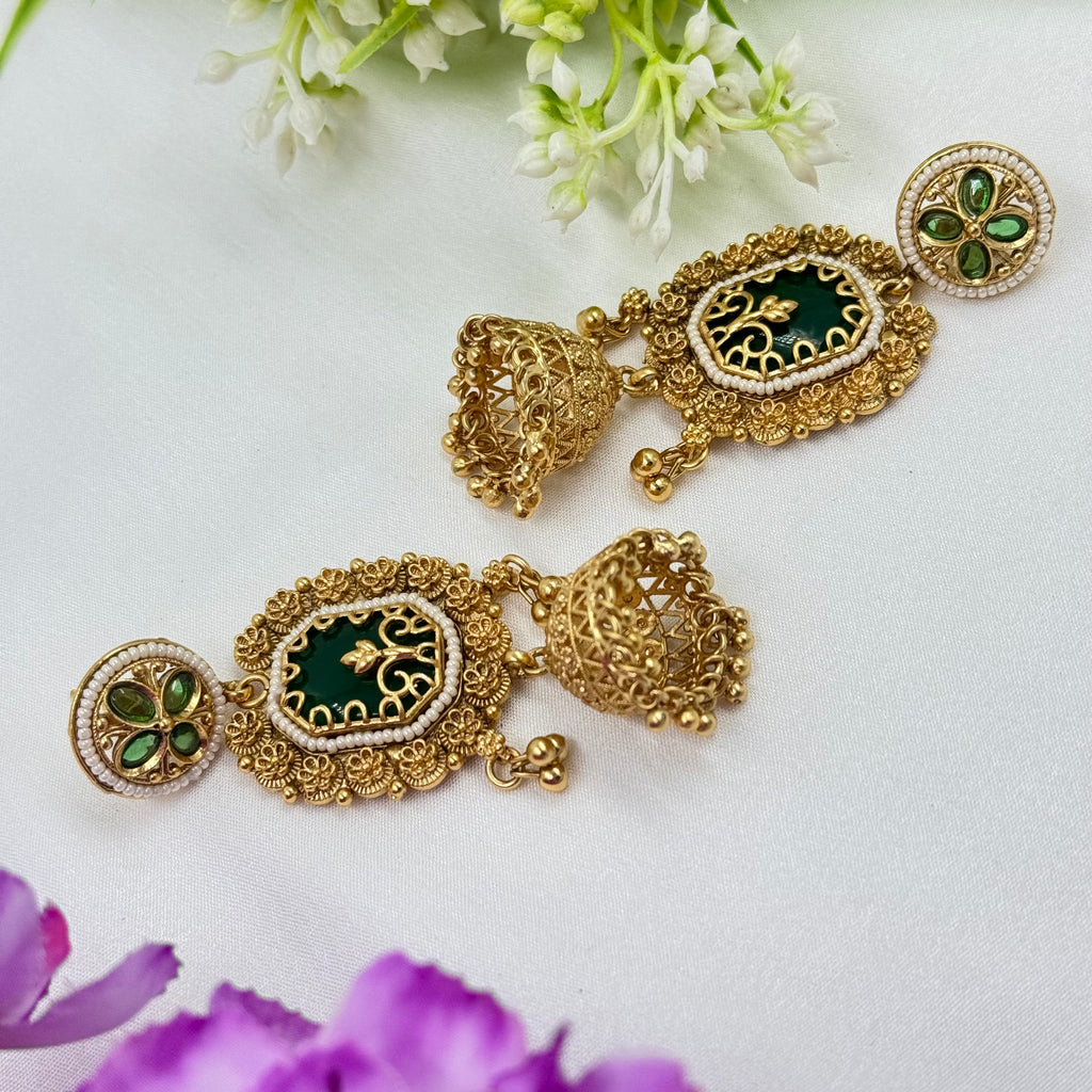 Temple Heritage Earrings – Antique South Indian Jewellery