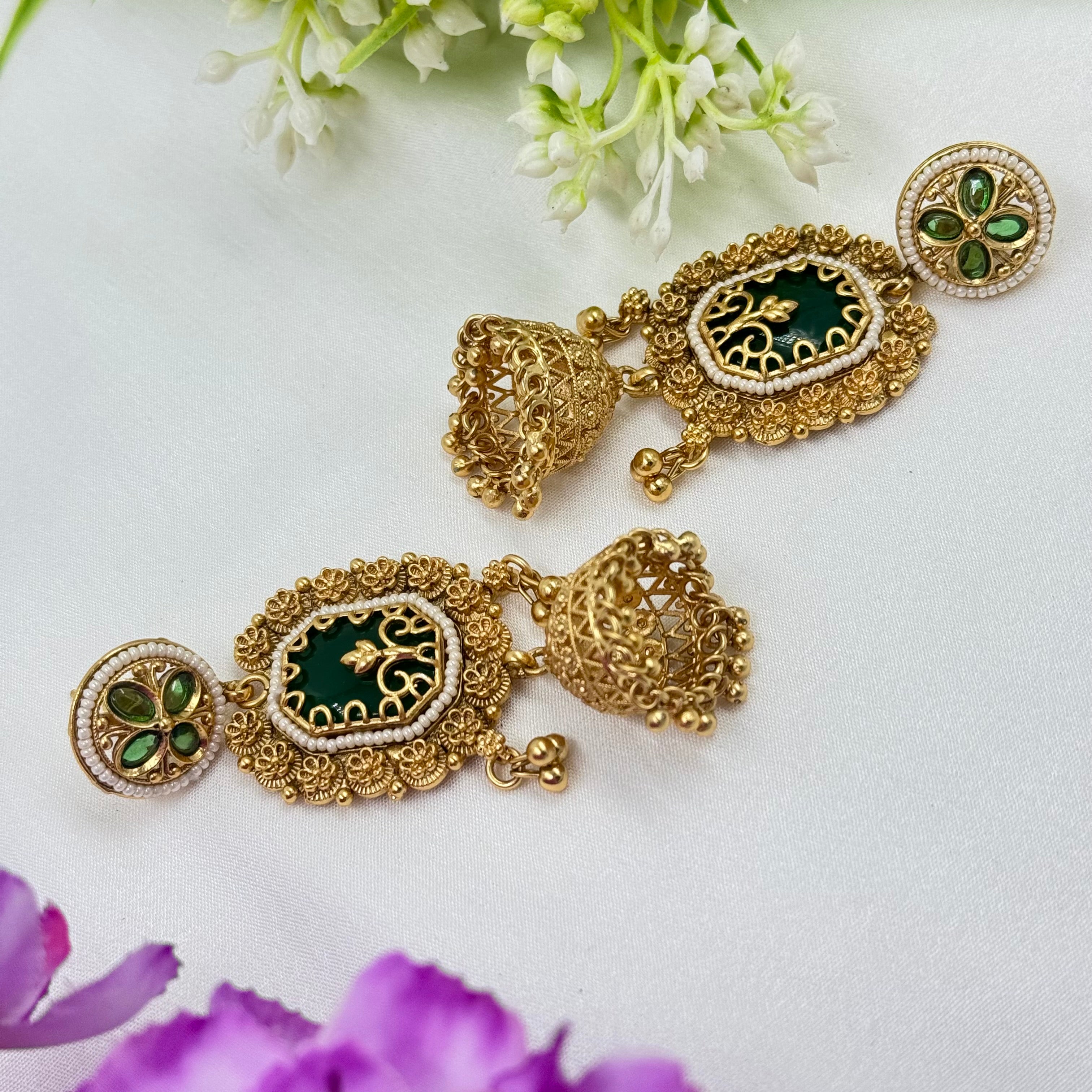 Temple Heritage Earrings – Antique South Indian Jewellery