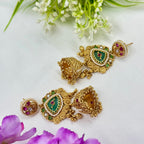 Emerald Heritage Earrings – Traditional Green Stone Jewellery