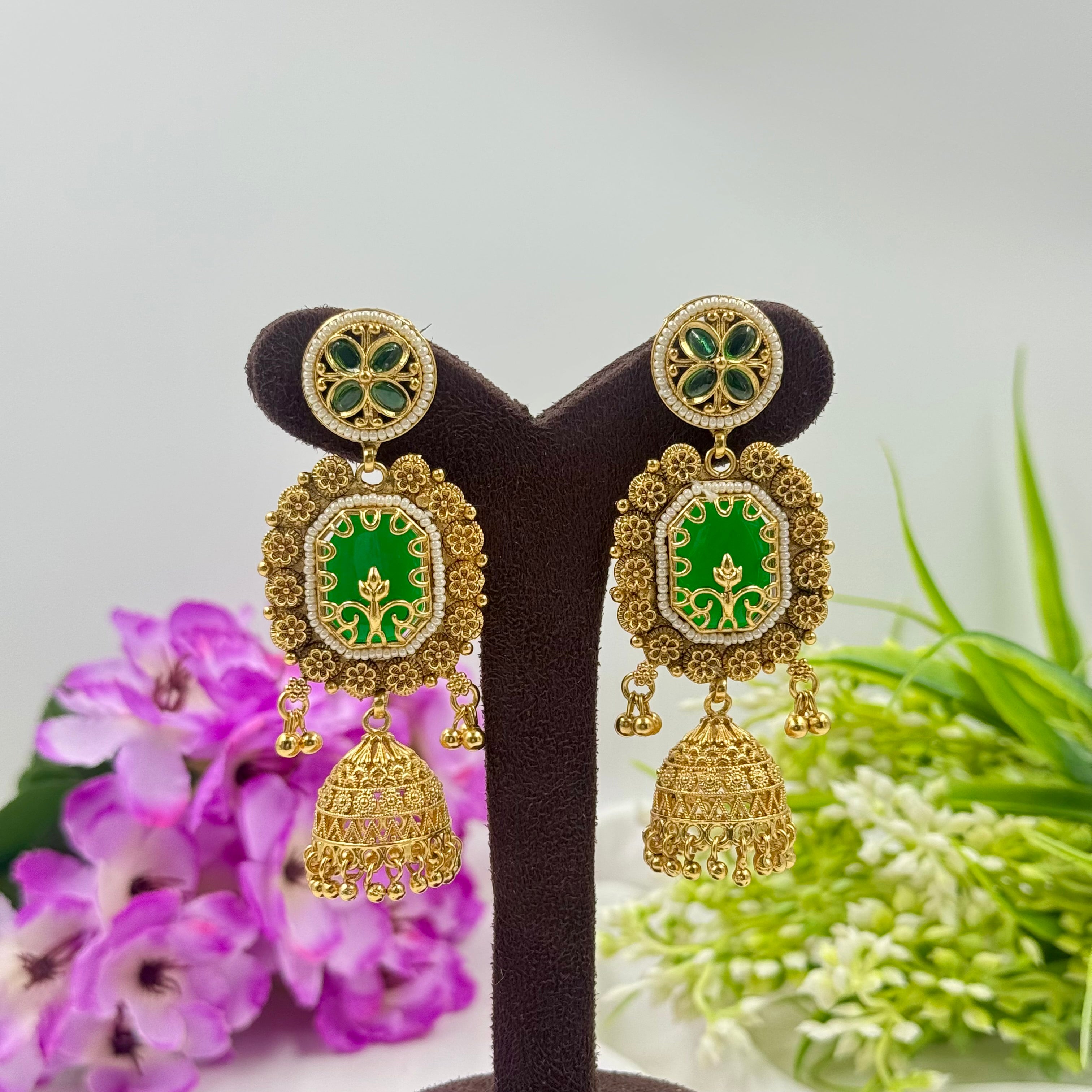 Temple Heritage Earrings – Antique South Indian Jewellery