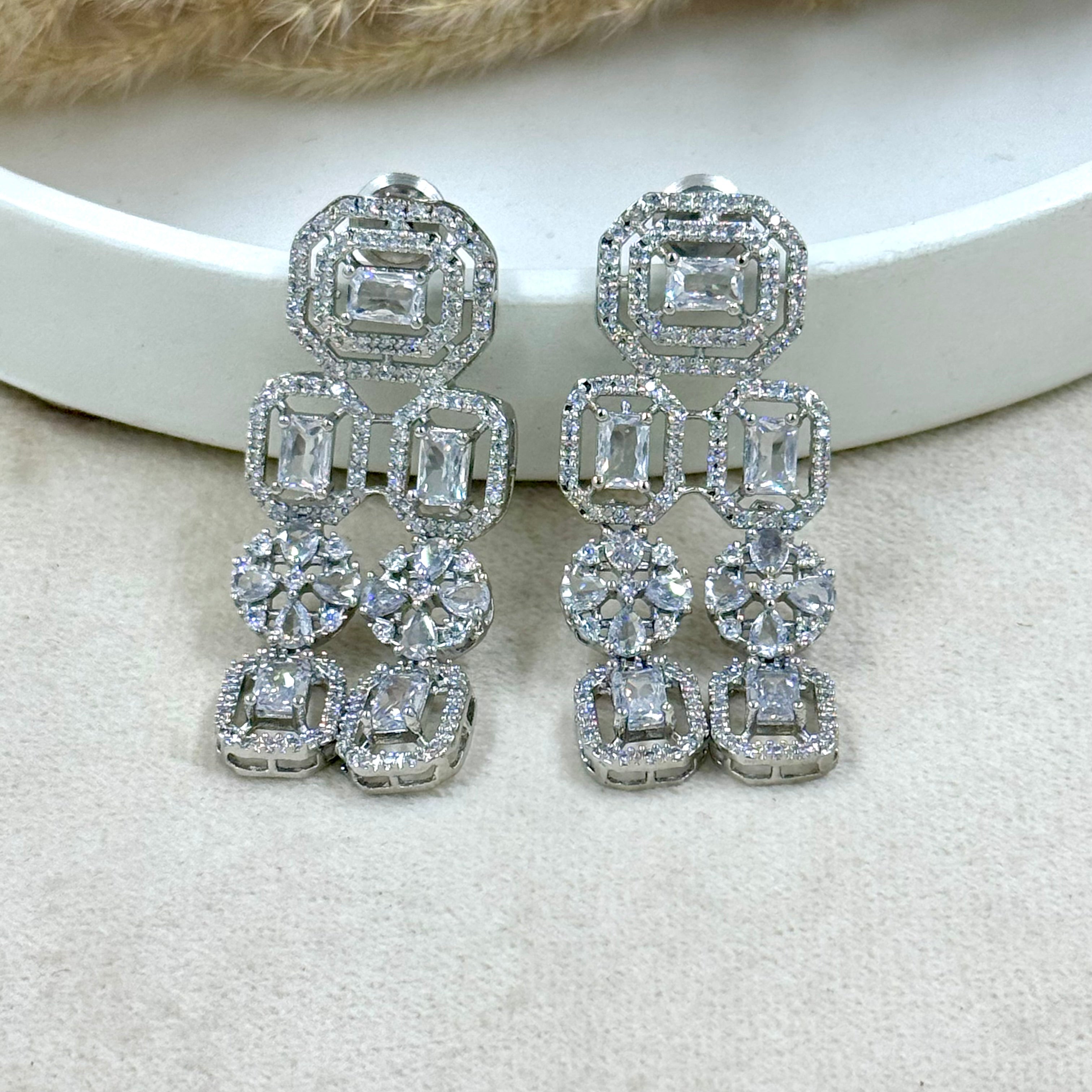 Rajni Noor American Diamond Layer Necklace Set