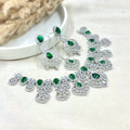 Aaradhya Emerald American Diamond Necklace Set