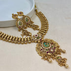 Rajkumari Mint Rajwadi Kundan Necklace Set
