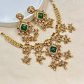 Rajratna Green Rajwadi Kundan Necklace Set
