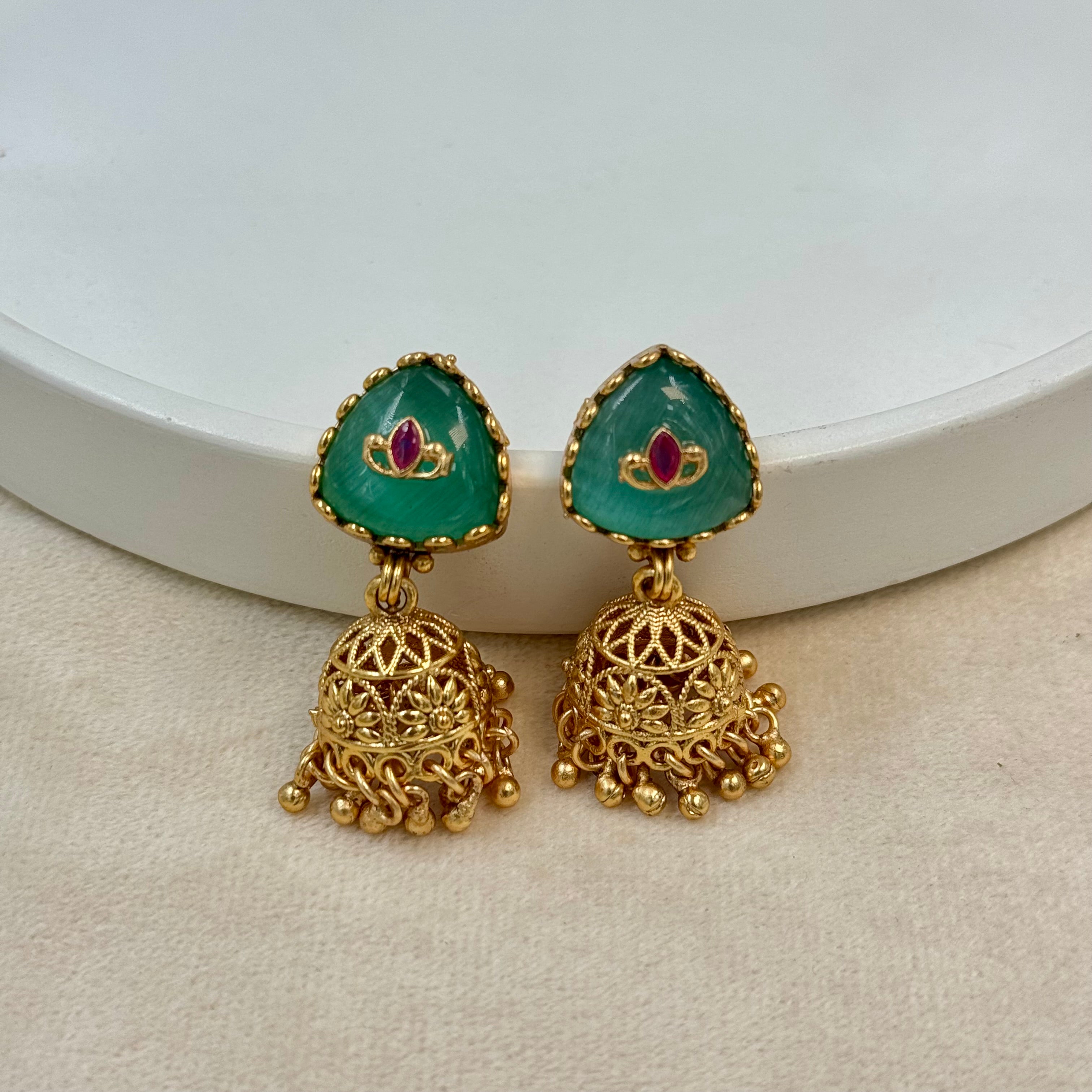 Rajkumari Meera Mint Rajwadi Kundan Necklace Set