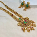 Rajvaibhav Mint Rajwadi Kundan Long Necklace Set
