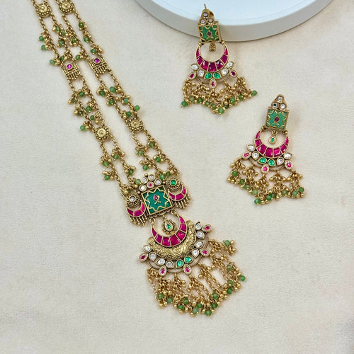 Rajrani Meher Green Ruby Rajwadi Kundan Long Haar