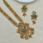Rajvaibhav Mint Rajwadi Kundan Long Necklace Set