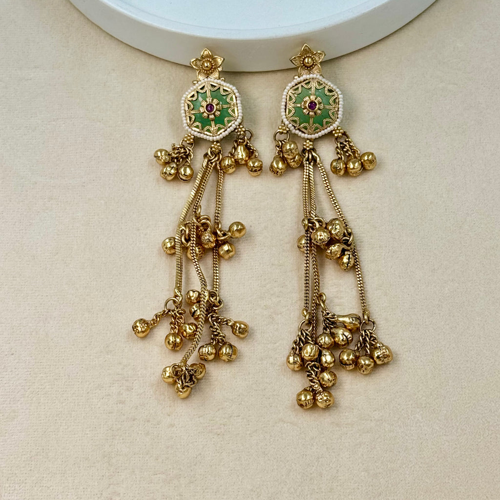 Zarina Kashmiri Antique Kundan Jhumka