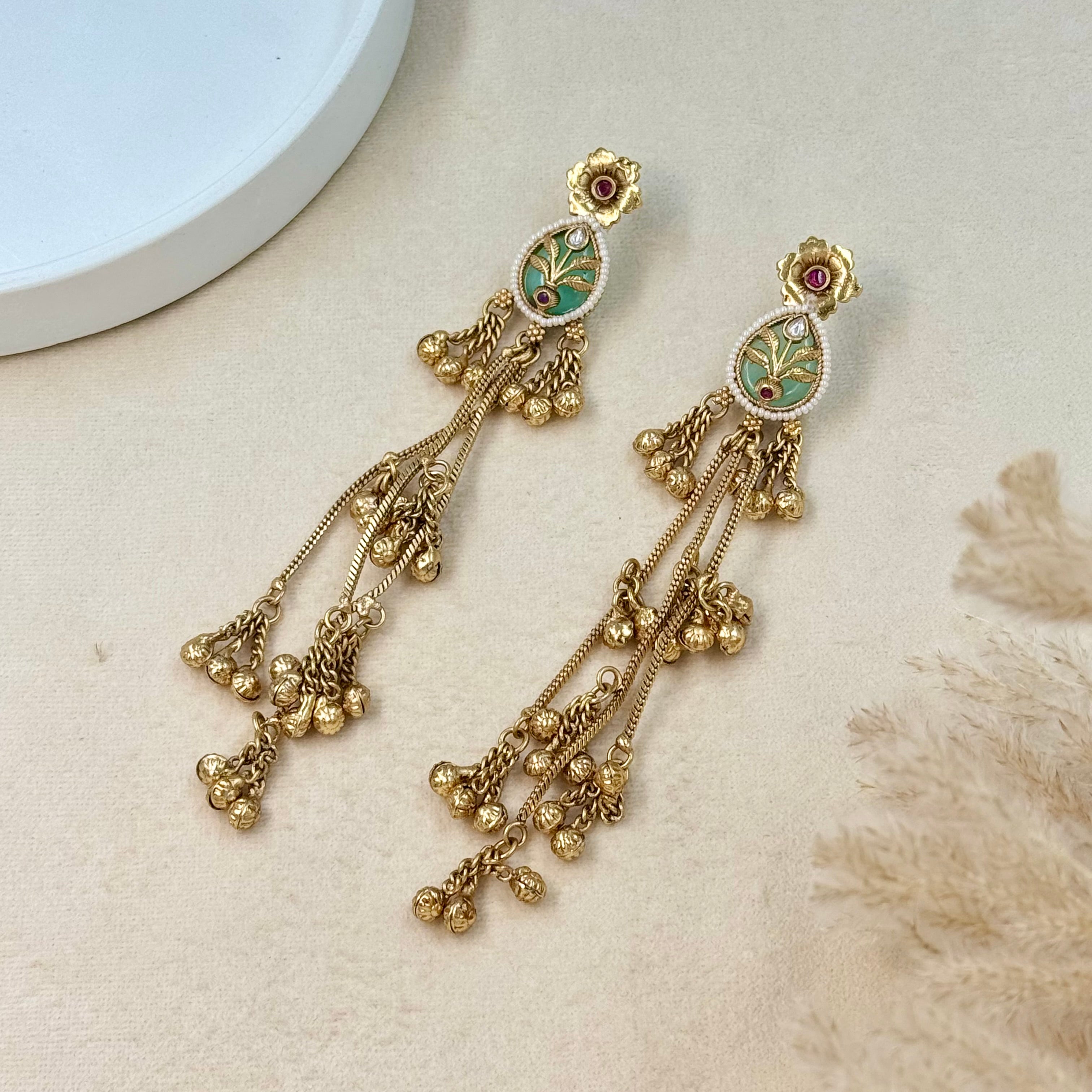 Meher Kashmiri Bridal Kundan Jhumka