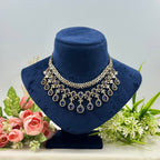 Mrinalini Purple American Diamond Necklace Set
