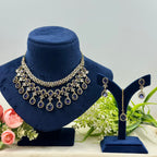 Mrinalini Purple American Diamond Necklace Set