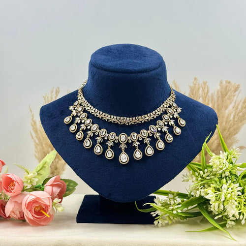 Aarohi White American Diamond Necklace Set