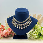 Charulata Pink American Diamond Necklace Set
