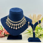 Charulata Pink American Diamond Necklace Set
