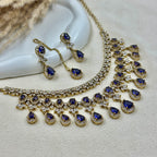 Mrinalini Purple American Diamond Necklace Set