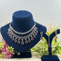 Sharika Ruby American Diamond Necklace Set