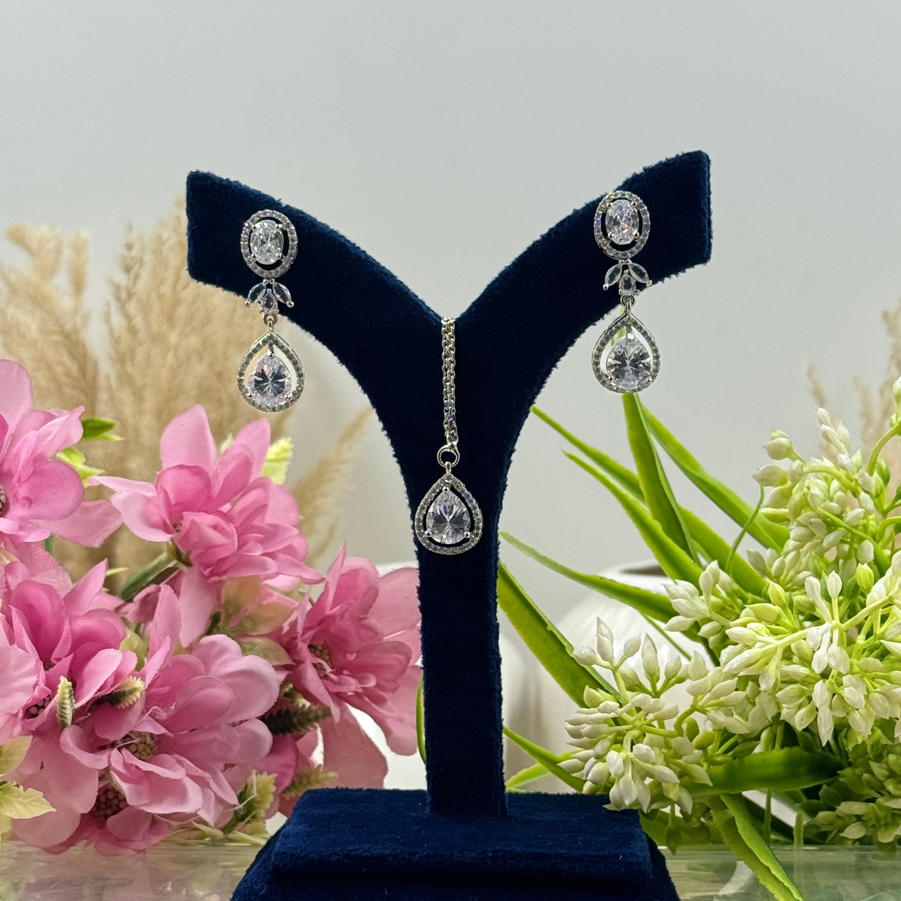 Ira White American Diamond Necklace Set