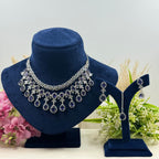 Triveni Purple American Diamond Necklace Set