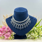 Vasudha Blue American Diamond Necklace Set