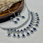 Vasudha Blue American Diamond Necklace Set