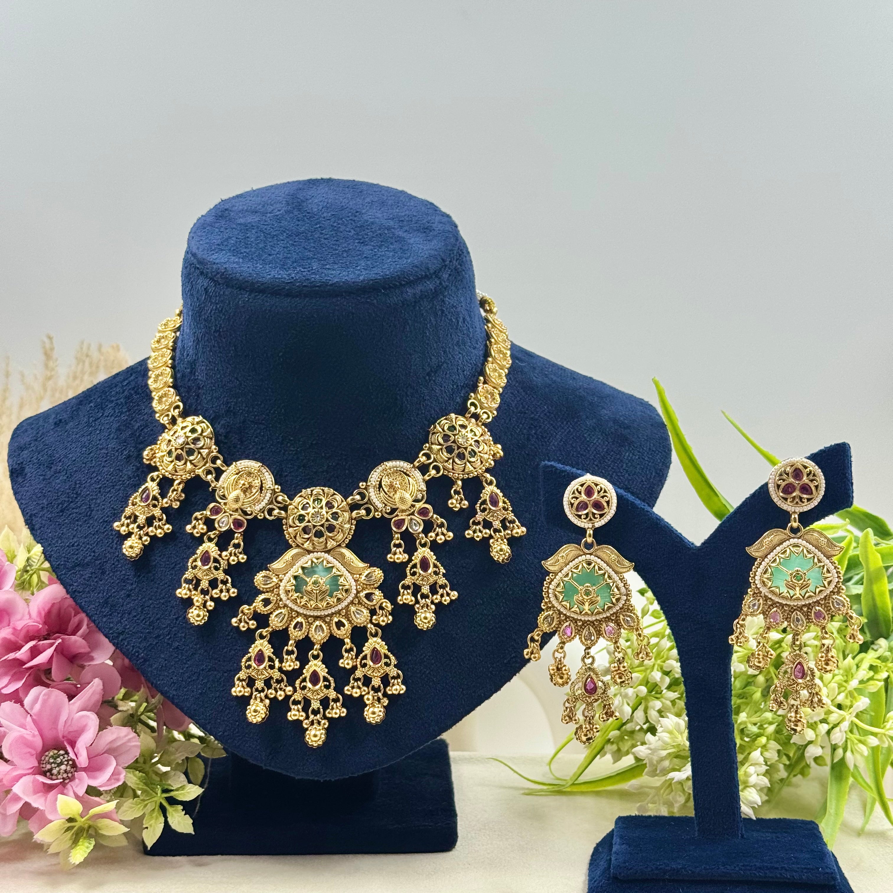 Prakriti Rajwadi Kundan Polki Necklace Set