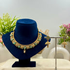 Vasudha Rajwadi Mint Kundan Polki Necklace Set