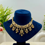 Chandrika Rajwadi Mint Kundan Necklace Set