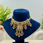 Meera Rajwadi Mint Stone Kundan Necklace Set