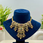 Vrinda Rajwadi Green Kundan Polki Necklace Set